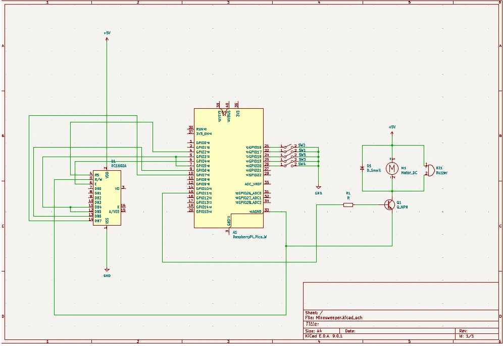 Minesweeper KiCad schematic