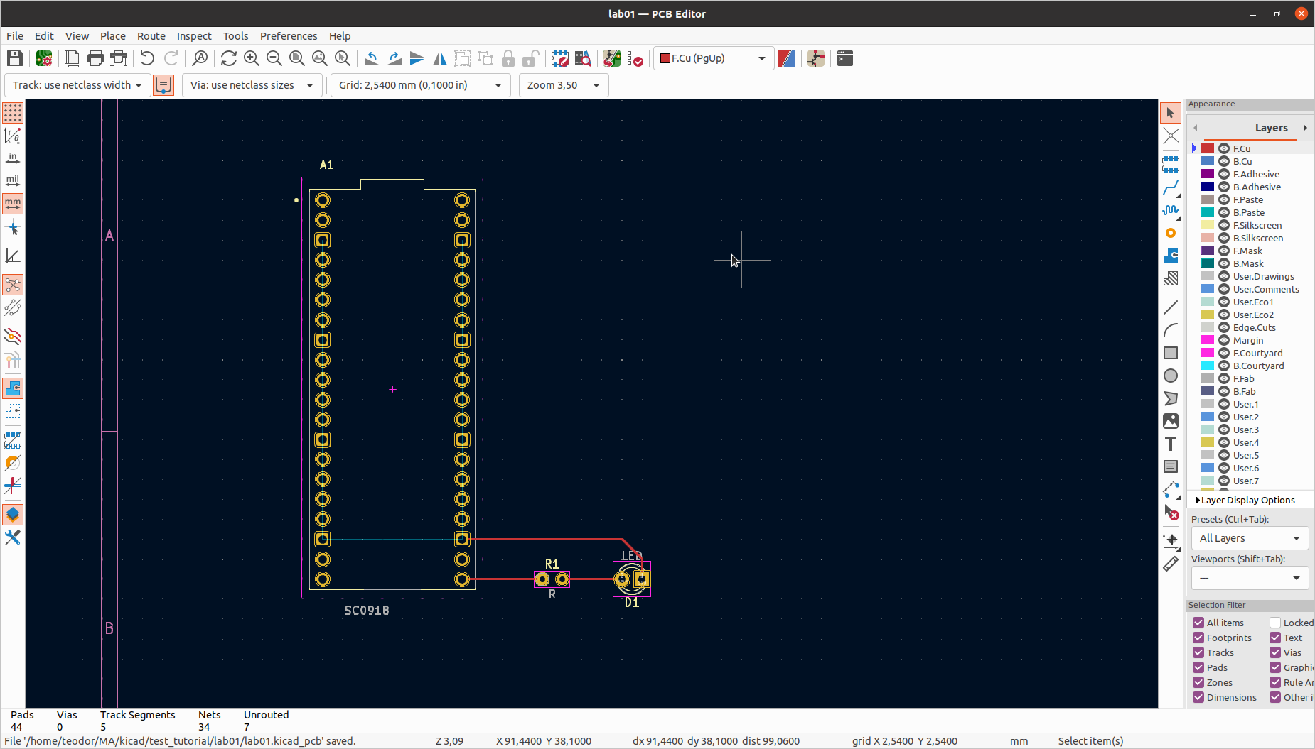 Route tracks